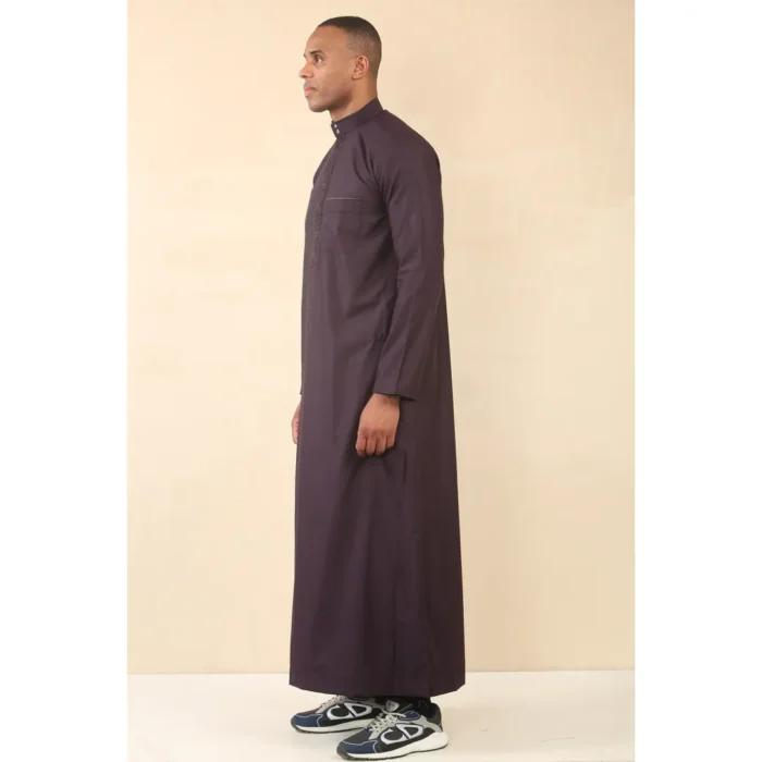 Mens Thobe Jubba Nehru Stand Collar Islamic Clothing Muslim Cotton Kaftan Embroidery Eid Robe Saudi - Image 39