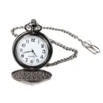 Silver Gold Rose 1920's Classic Blinders Pocket Watch & Chain Vintage Retro