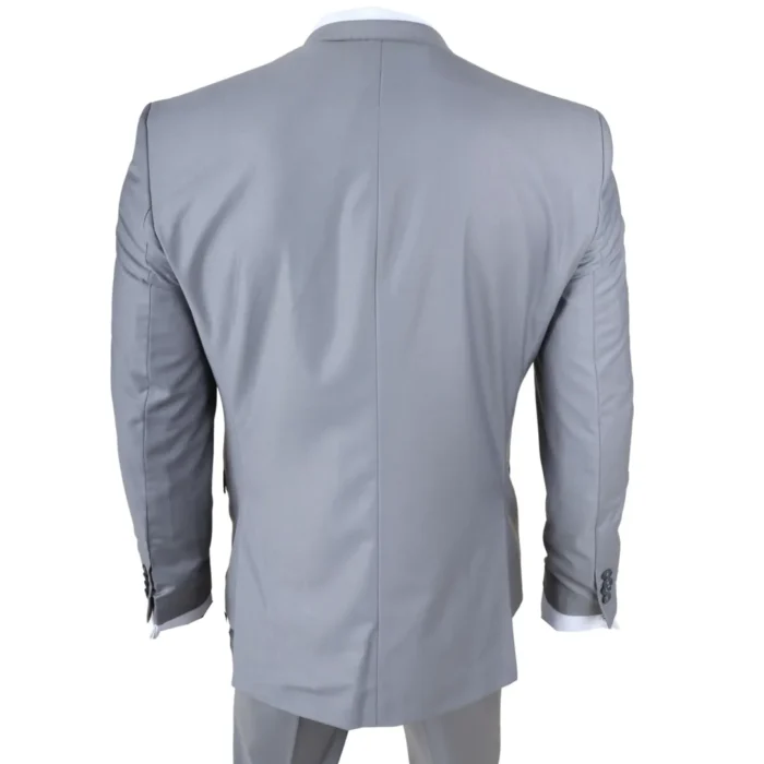 IM30 - Men's Grey 3 Piece Stitch Lapel Formal Suit - Image 6
