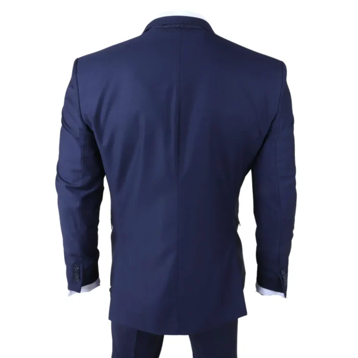 IM30 - Men's Navy 3 Piece Stitch Lapel Formal Suit - Image 6