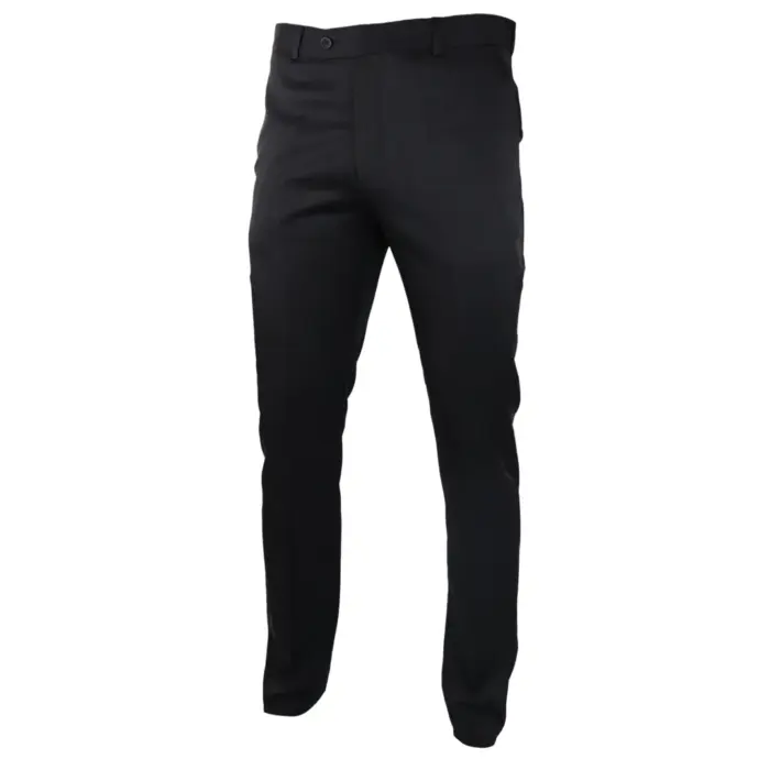 Mens Black Satin Trousers Tuxedo Dinner Suit Smart Formal Classic Regular - Image 2