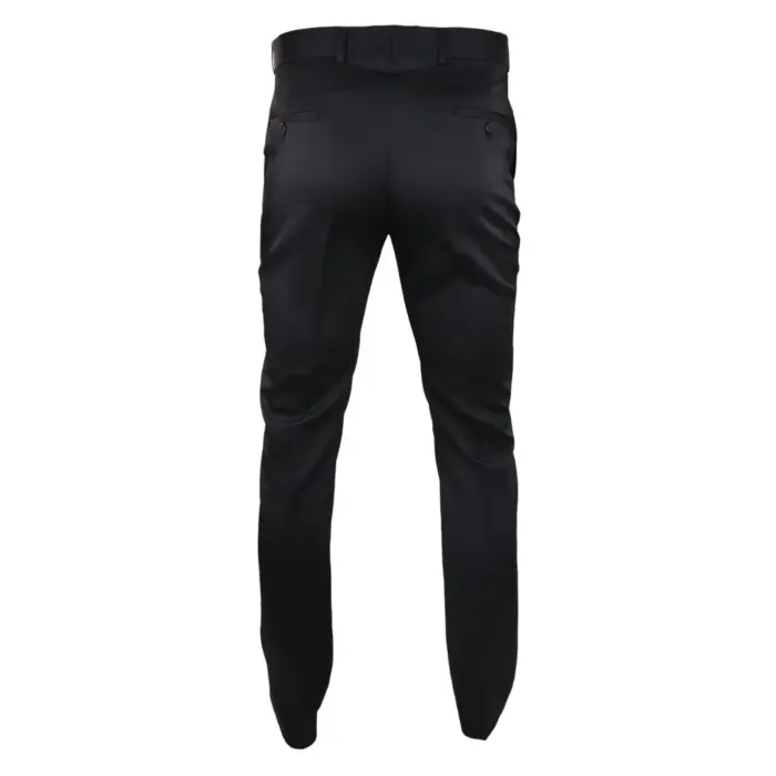 Mens Black Satin Trousers Tuxedo Dinner Suit Smart Formal Classic Regular - Image 3