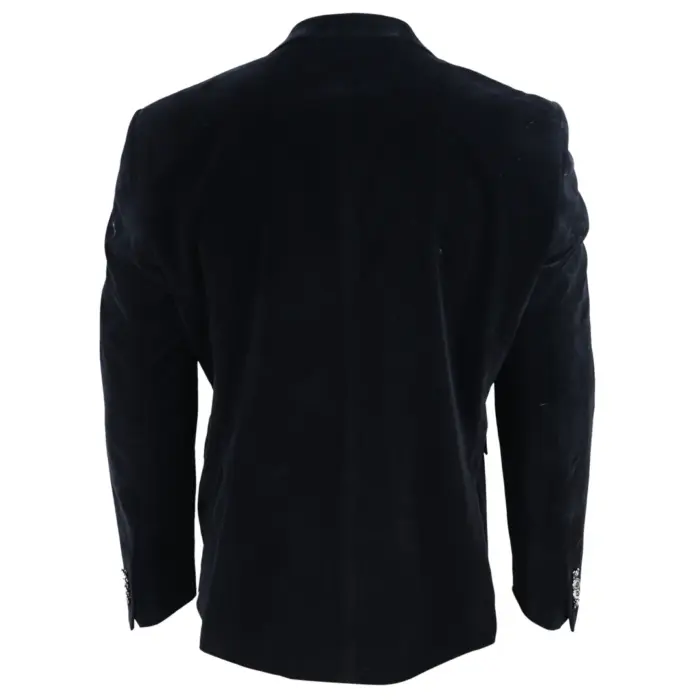 Mens Velvet Blazer Suit Jacket 2 Button Dinner Smart Casual Formal Tailored Fit - Image 4