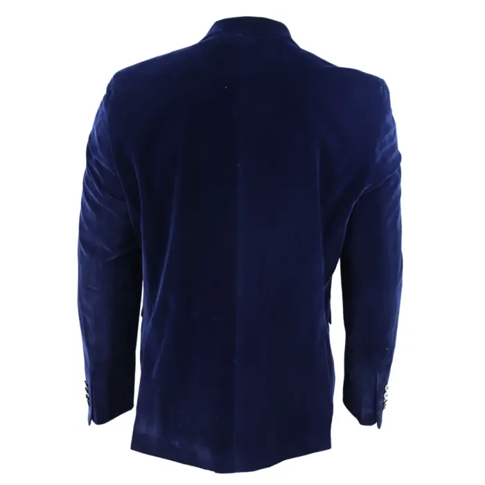 Mens Velvet Blazer Suit Jacket 2 Button Dinner Smart Casual Formal Tailored Fit - Image 6