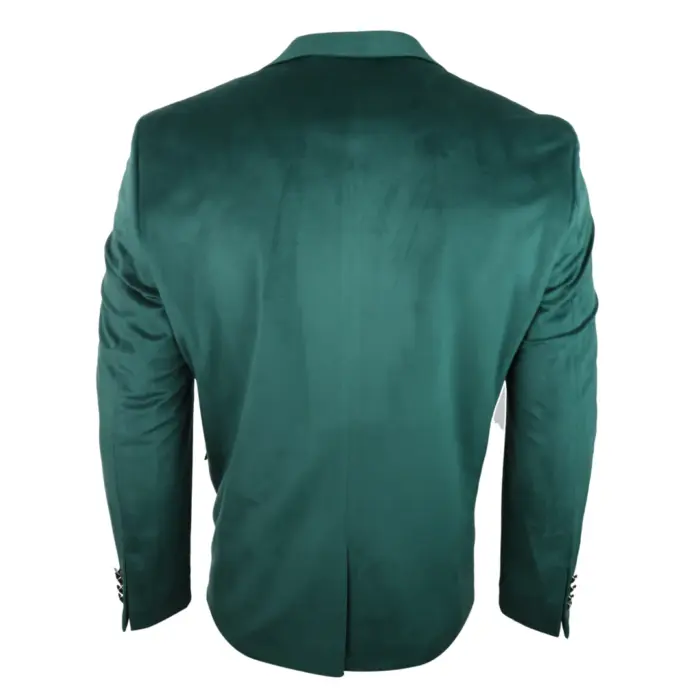 Mens Velvet Blazer Suit Jacket 2 Button Dinner Smart Casual Formal Tailored Fit - Image 10