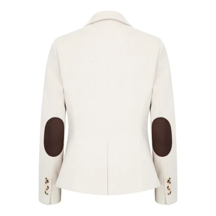 Women's Cream Wool Blend Tweed Blazer Waistcoat - Image 6