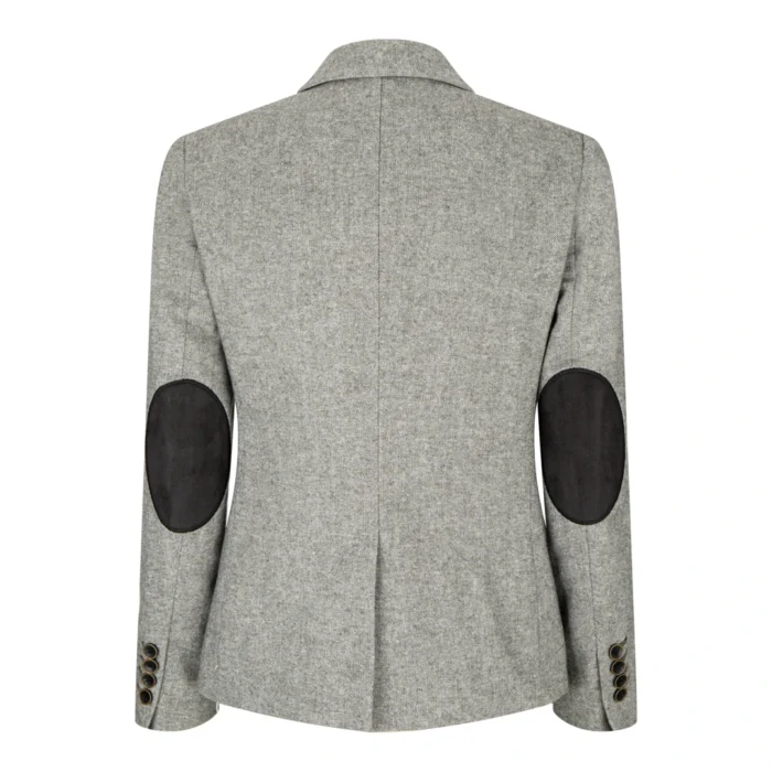Womens Tweed Grey Black Blazer Jacket Waistcoat Elow Patch Classic Peaky 1920s - Image 7