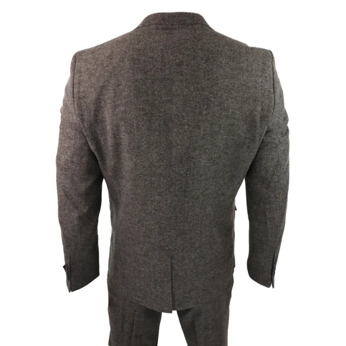 Mens Wool 3 Piece Suit Double Breast Waistcoat Tweed Blinders Classic 1920s Oak - Image 5