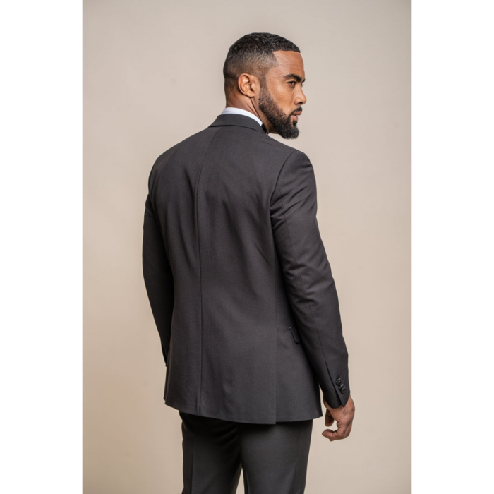 Mens Black Classic 2 Piece Tuxedo Peak Collar Suit - Image 3
