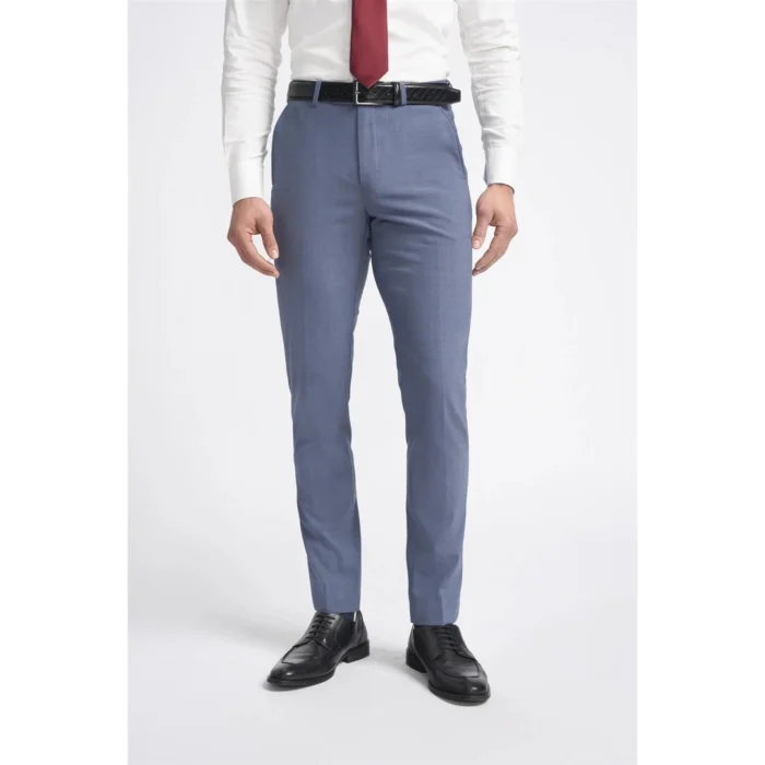 Men's Trousers Grey Classic Formal Suit Pants - Image 1