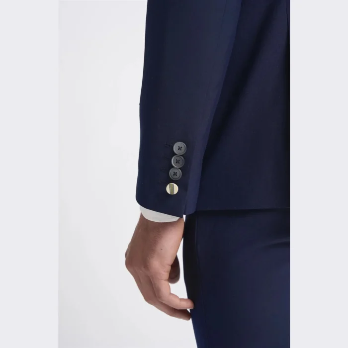 Men's Blazer Navy Double Breasted Tailored Fit Suit Jacket - Image 3