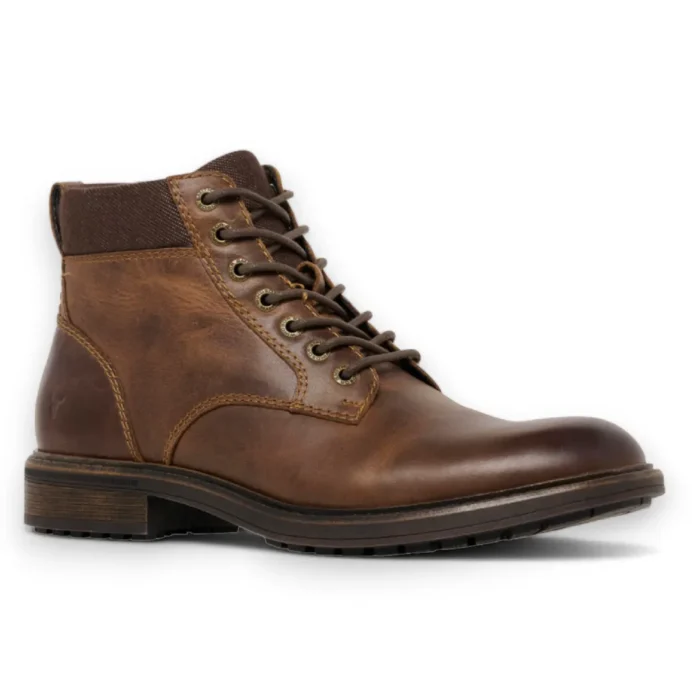 Beau - Men's Brown Lace Up Side Zip Leather Chelsea Boots - Image 3