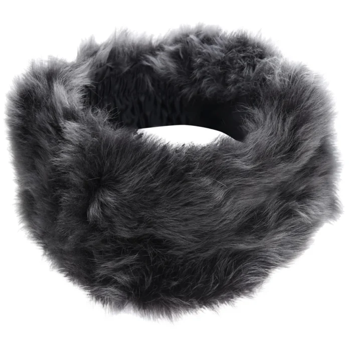 Ladies Womens Toscana Real Sheepskin Headband Neck Scarf Elasticated - Image 1