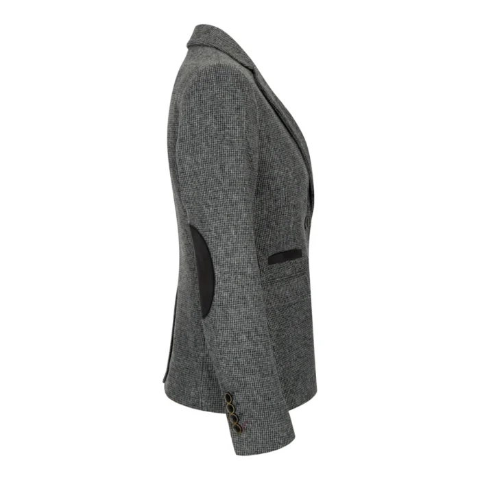 Women Grey Blazer Tweed Herringbone 1920's Peaky Waistcoat Tailored Fit Vintage - Image 4