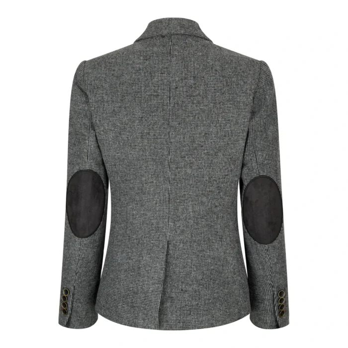 Women Grey Blazer Tweed Herringbone 1920's Peaky Waistcoat Tailored Fit Vintage - Image 5