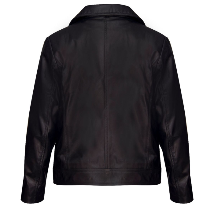 Girls Kids Real leather Biker Style Jacket Cross Zip Black Pink Age - Image 4