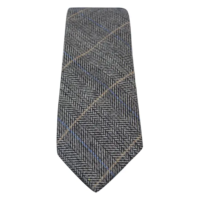 Mens Tweed Herringbone Textured Velvet Marc Darcy Ties Classic Vintage Retro - Image 4