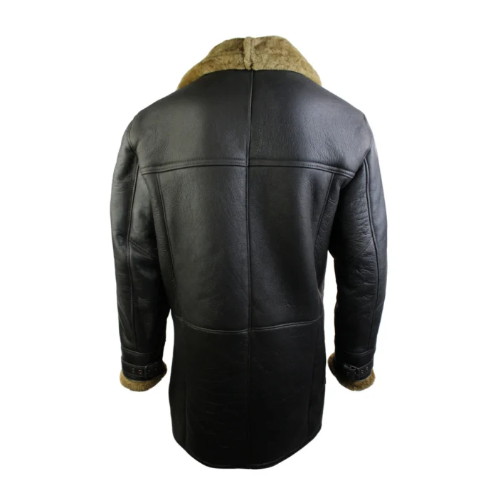 Mens 3/4 Brown Duffle Crombi Real Sheepskin Jacket Classic Brown Ginger - Image 5