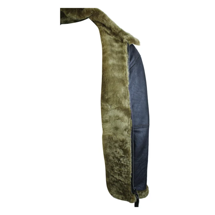Mens 3/4 Brown Duffle Crombi Real Sheepskin Jacket Classic Brown Ginger - Image 3