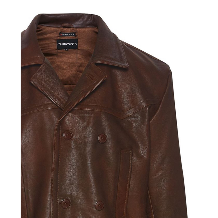 Mens 3/4 Double Breasted Real Leather Dr Who Kreigsmarine Uboat Jacket - Image 18