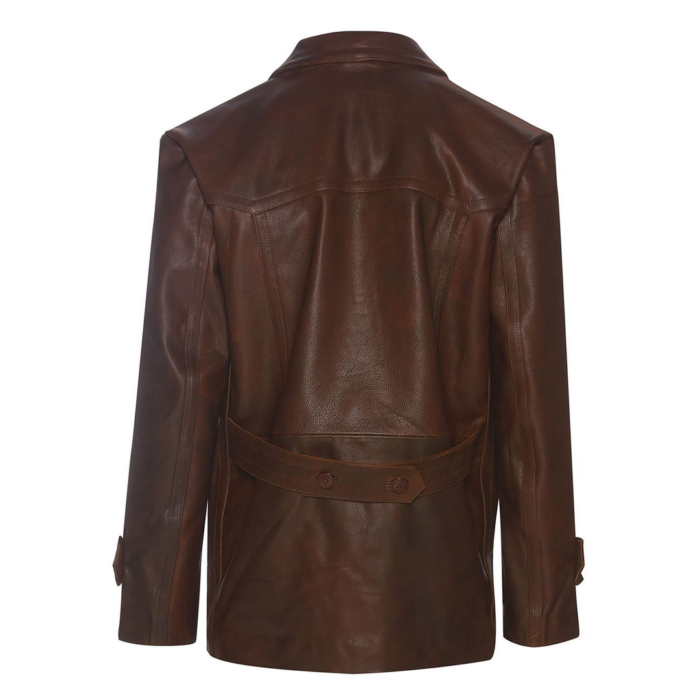 Mens 3/4 Double Breasted Real Leather Dr Who Kreigsmarine Uboat Jacket - Image 17