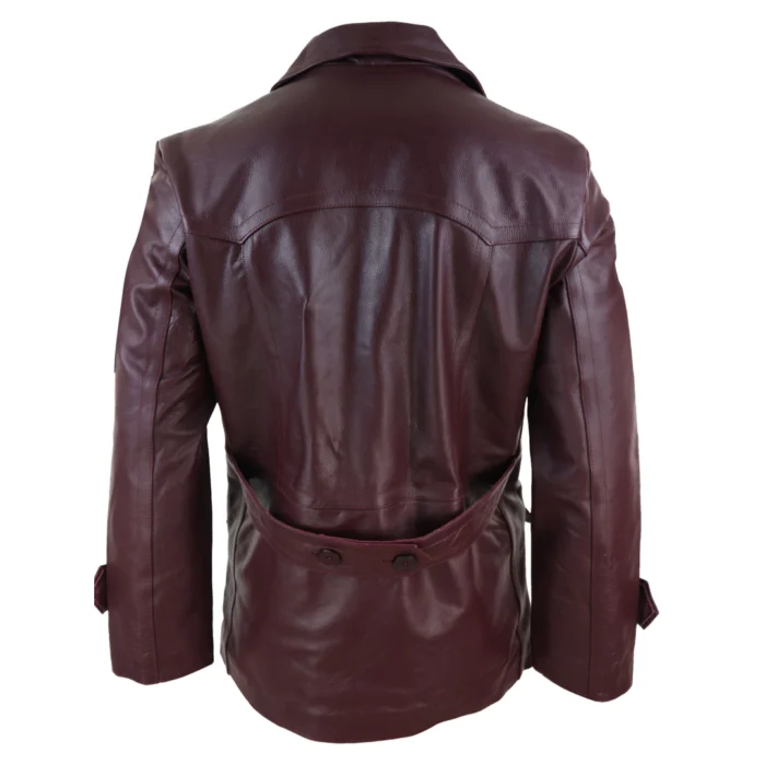 Mens 3/4 Double Breasted Real Leather Dr Who Kreigsmarine Uboat Jacket - Image 22