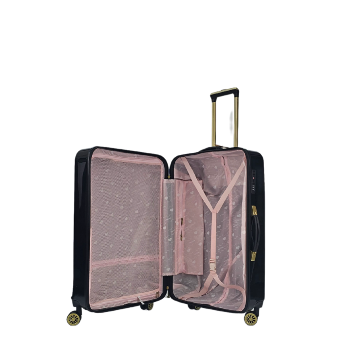 Floral Suitcase 4 Wheel Shiny Hard Case Shell Roller Wheels Cabin Small Medium Large Set Carry On Check In - Image 19