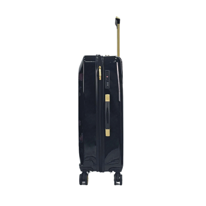 Floral Suitcase 4 Wheel Shiny Hard Case Shell Roller Wheels Cabin Small Medium Large Set Carry On Check In - Image 17