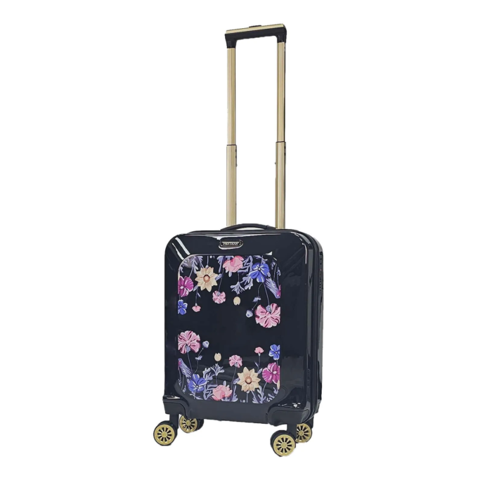 Floral Suitcase 4 Wheel Shiny Hard Case Shell Roller Wheels Cabin Small Medium Large Set Carry On Check In - Image 2