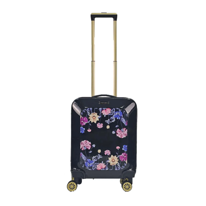 Floral Suitcase 4 Wheel Shiny Hard Case Shell Roller Wheels Cabin Small Medium Large Set Carry On Check In - Image 1