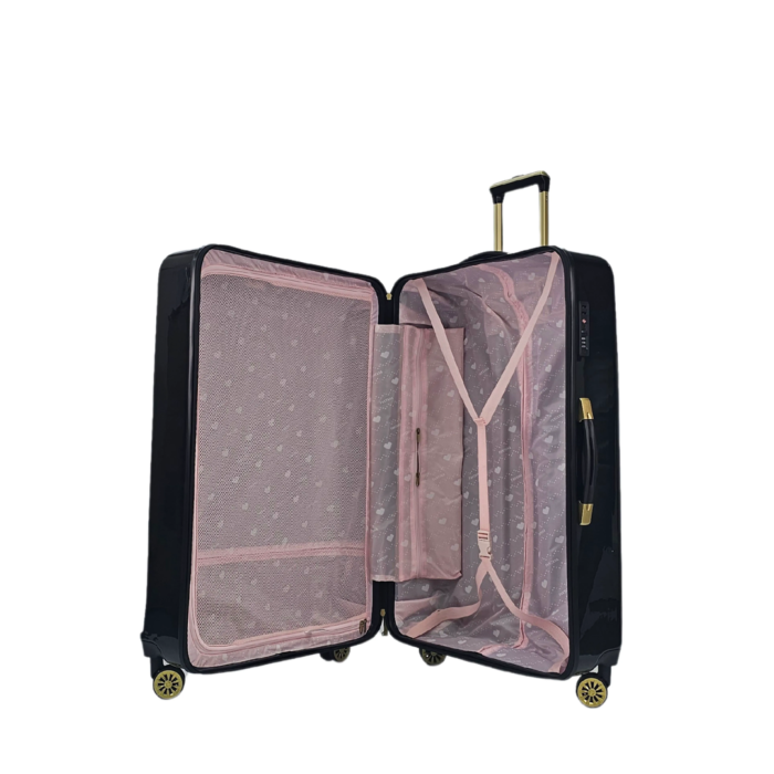 Floral Suitcase 4 Wheel Shiny Hard Case Shell Roller Wheels Cabin Small Medium Large Set Carry On Check In - Image 49