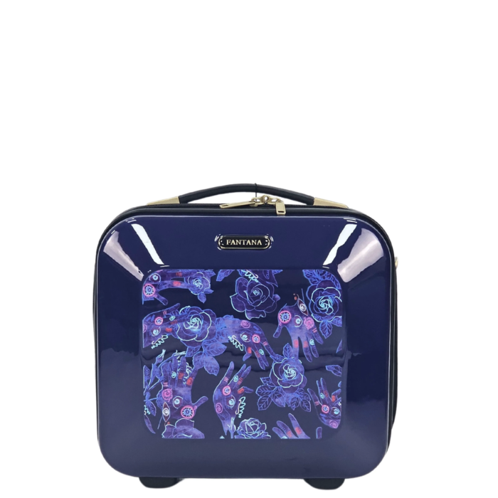 Floral Suitcase 4 Wheel Shiny Hard Case Shell Roller Wheels Cabin Small Medium Large Set Carry On Check In - Image 64