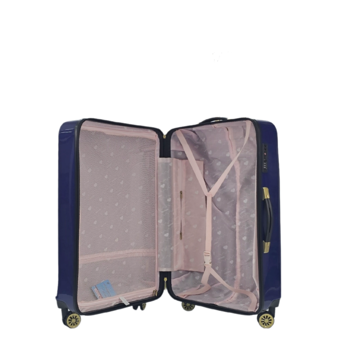 Floral Suitcase 4 Wheel Shiny Hard Case Shell Roller Wheels Cabin Small Medium Large Set Carry On Check In - Image 24