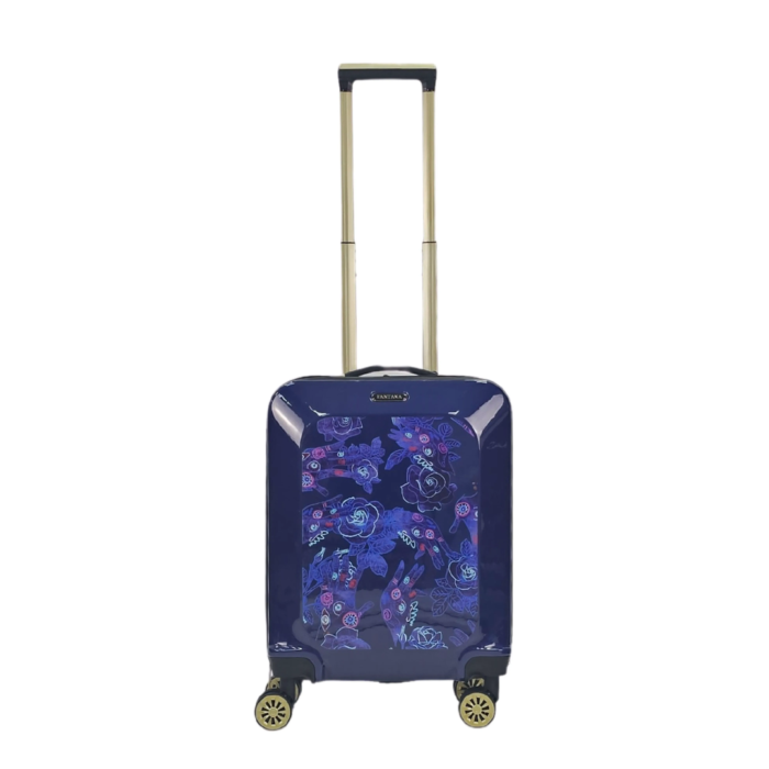 Floral Suitcase 4 Wheel Shiny Hard Case Shell Roller Wheels Cabin Small Medium Large Set Carry On Check In - Image 5