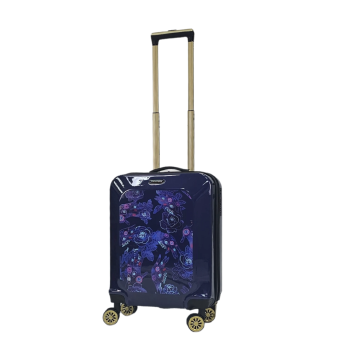Floral Suitcase 4 Wheel Shiny Hard Case Shell Roller Wheels Cabin Small Medium Large Set Carry On Check In - Image 7