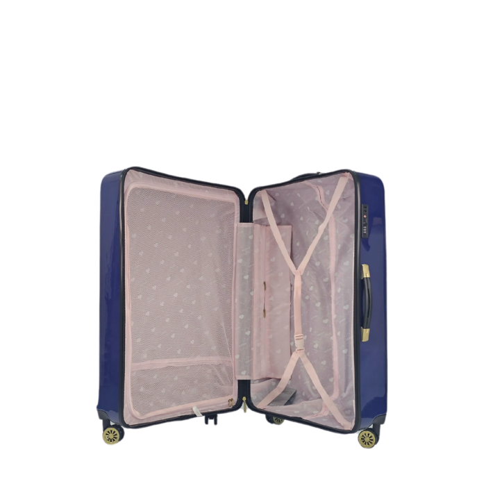 Floral Suitcase 4 Wheel Shiny Hard Case Shell Roller Wheels Cabin Small Medium Large Set Carry On Check In - Image 54