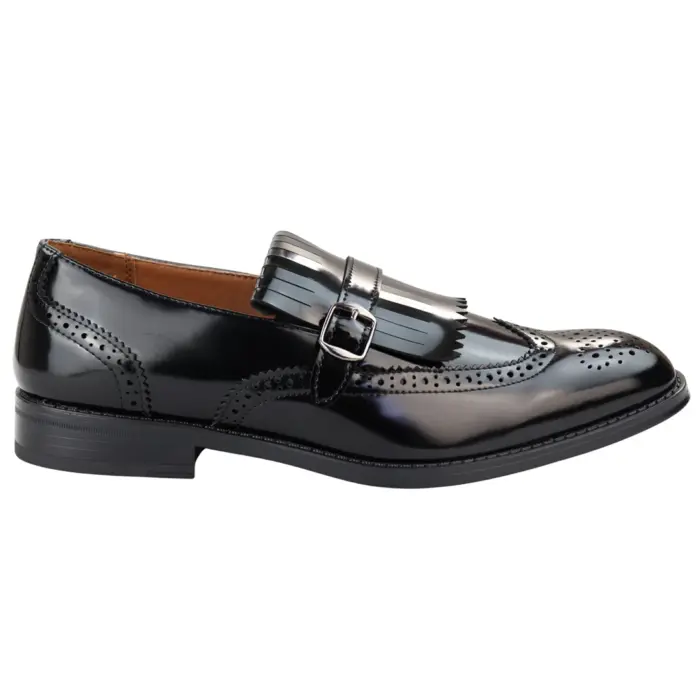 Mens Oxford Monk Shoes Smart Formal Classic Slip On Dress - Image 2