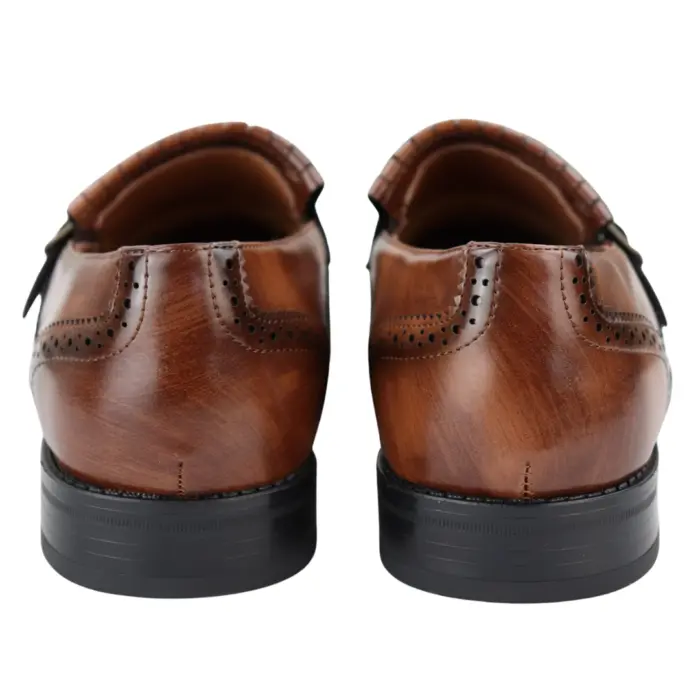 Mens Oxford Monk Shoes Smart Formal Classic Slip On Dress - Image 10