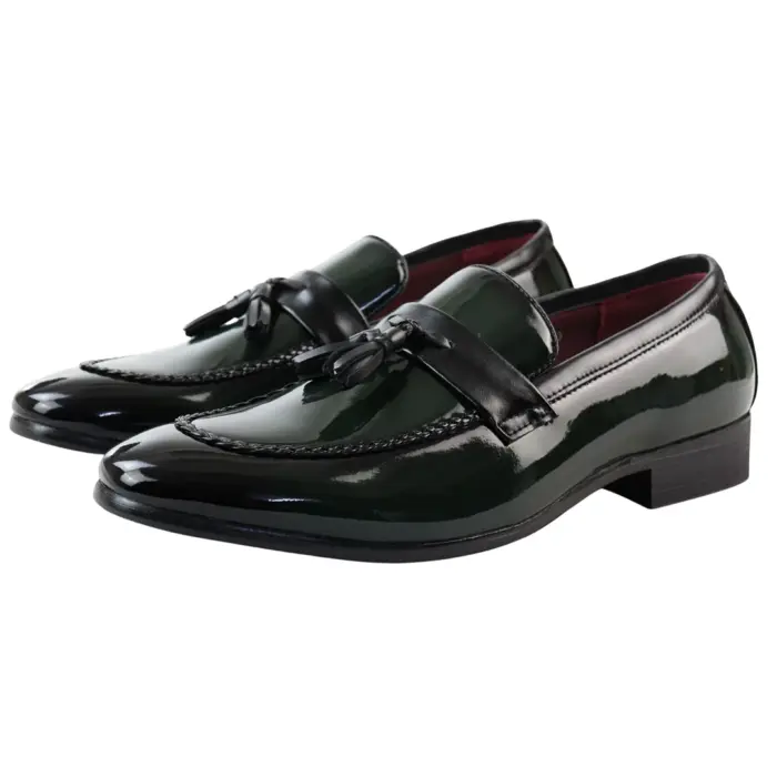 Men's Moccasin Loafers Patent Leather Lined Slip On Tassel Formal Dress Shoes - Image 16