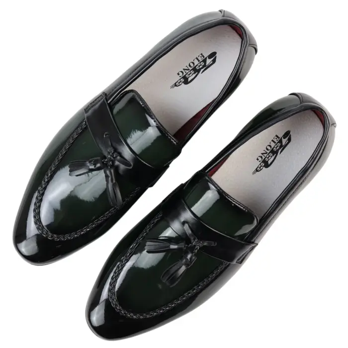 Men's Moccasin Loafers Patent Leather Lined Slip On Tassel Formal Dress Shoes - Image 17
