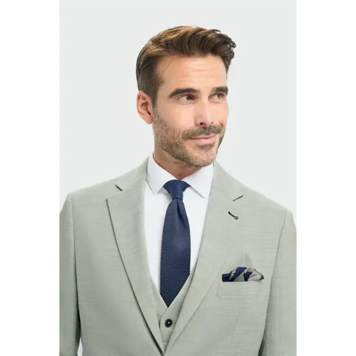 Men's Suit Sage Green 3 Piece Lightweight Wedding Summer Prom Dress - Image 3