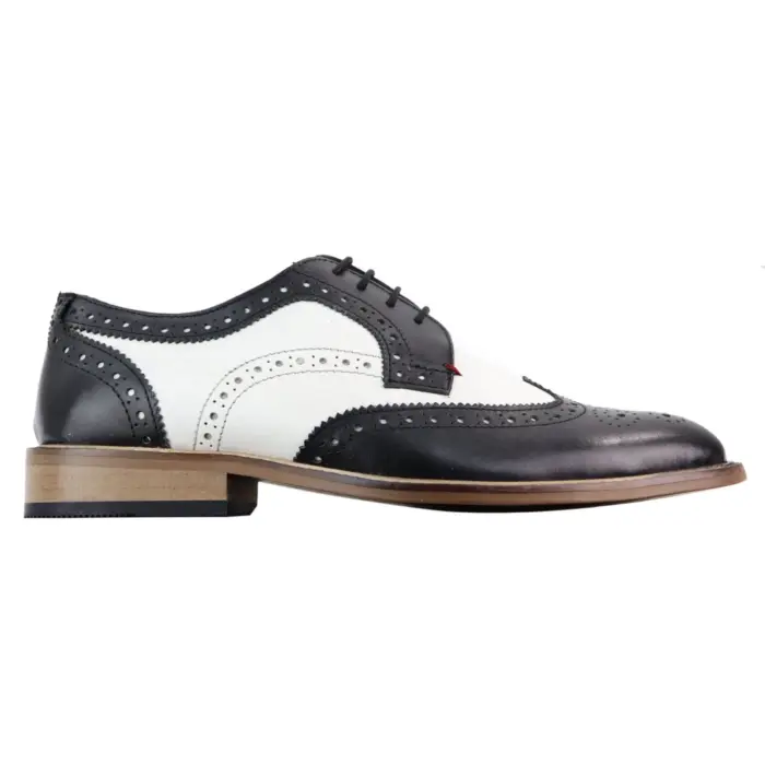 Mens Real Full Leather Gatsby Shoes Classic Leather 1920s Italian Smart Formal - Image 1