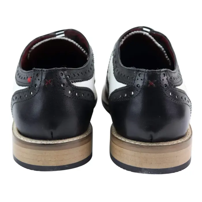 Mens Real Full Leather Gatsby Shoes Classic Leather 1920s Italian Smart Formal - Image 4
