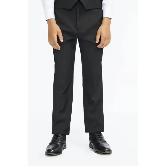 Boys Suit Black 3 Piece Tailored Fit Classic Formal Outfit - Image 5