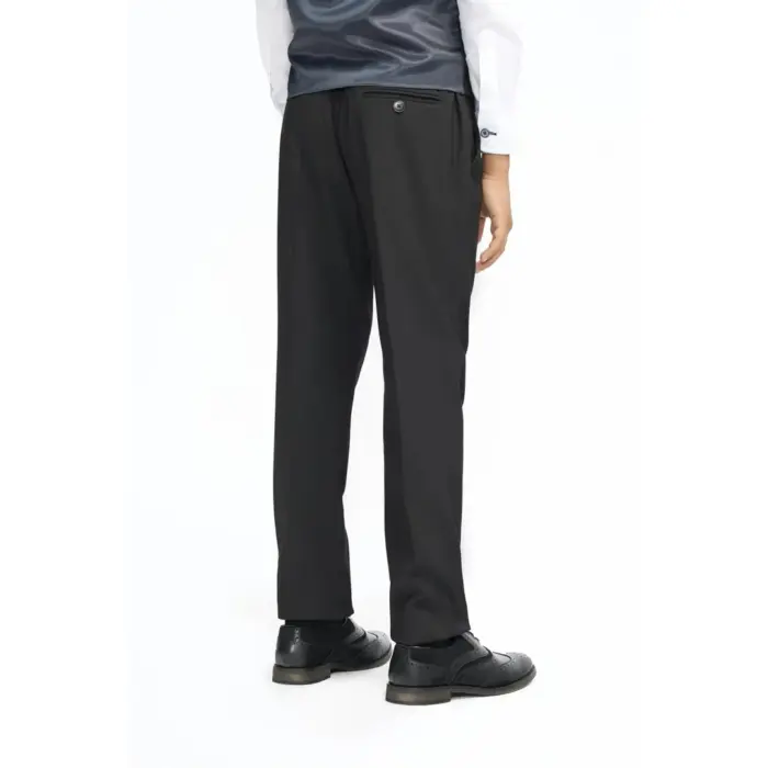 Boys Suit Black 3 Piece Tailored Fit Classic Formal Outfit - Image 6