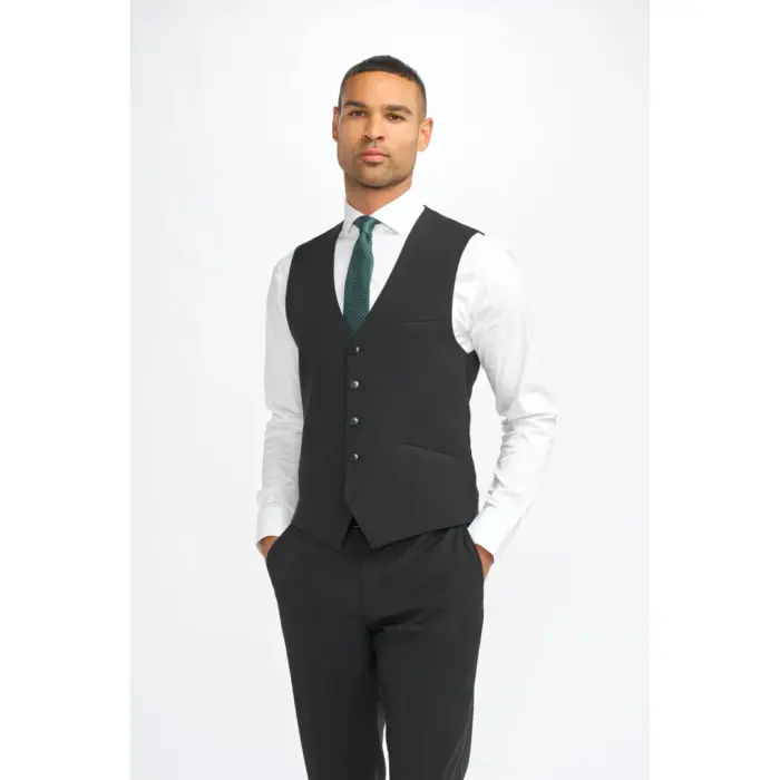 Men's Suit Black 3 Piece Tailored Fit Formal Classic Gent Dress - Image 4