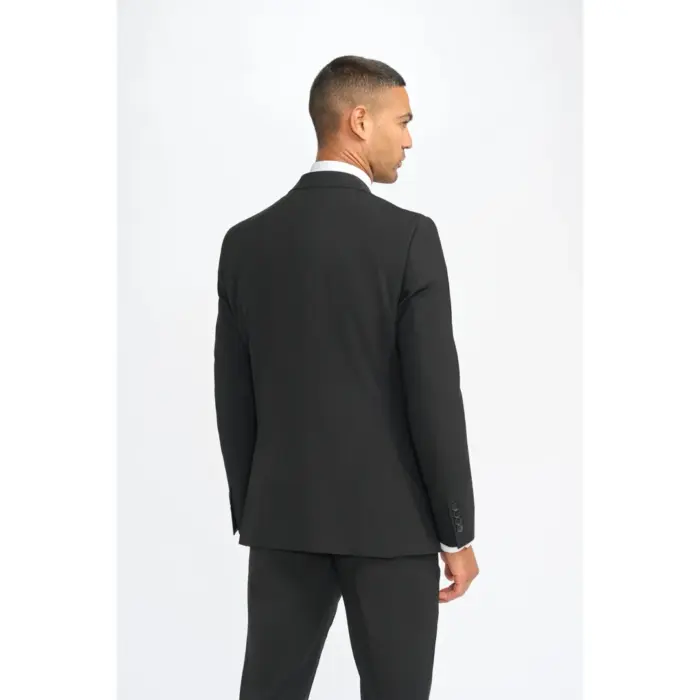 Men's Suit Black 3 Piece Tailored Fit Formal Classic Gent Dress - Image 10