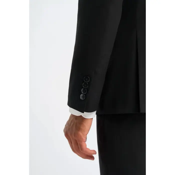Men's Suit Black 3 Piece Tailored Fit Formal Classic Gent Dress - Image 7