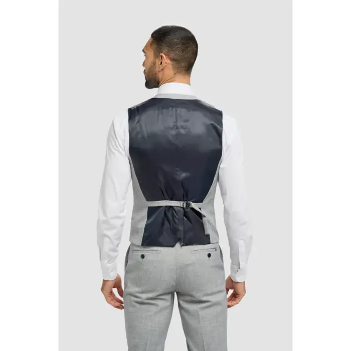 Men's Suit Grey 3 Piece Tailored Fit Formal Classic Gent Dress - Image 7