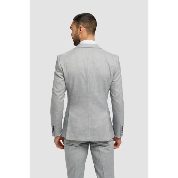 Men's Suit Grey 3 Piece Tailored Fit Formal Classic Gent Dress - Image 10